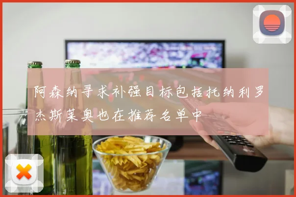 阿森纳寻求补强目标包括托纳利罗杰斯莱奥也在推荐名单中
